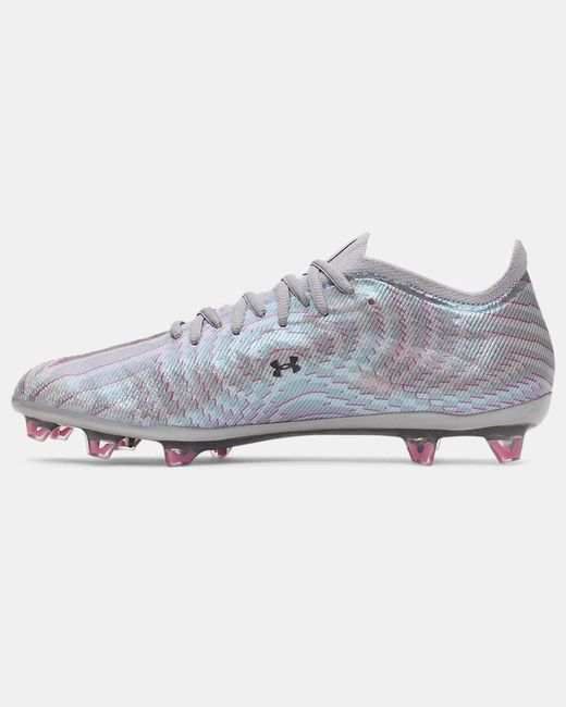 Under Armour Gray Shadow Elite 4 Fg Mach Soccer Cleats Steel Metallic for men