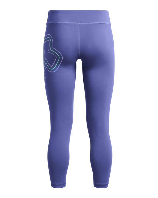 Under Armour Blue Motion knöchelhohe leggings mit branding für mädchen starlight / celeste / matrix grün ylg (149 - 160 cm)