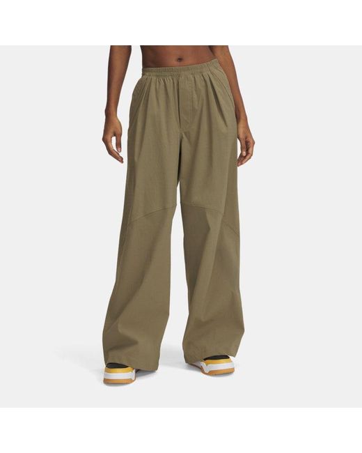 Under Armour Green Unstoppable Hose Aus Webstoff Mit Weitem Bein Für Damen Bayou Bayou