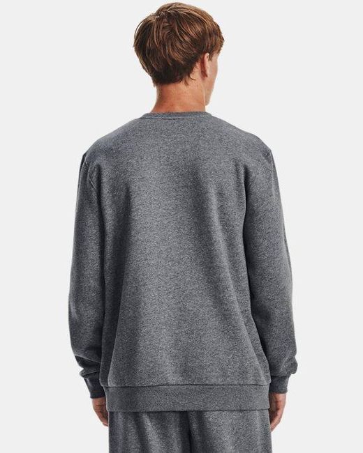 Under Armour Herentrui Icon Fleece Crew Earthen Oranje Light Heather Earthen Oranje in het Gray voor heren