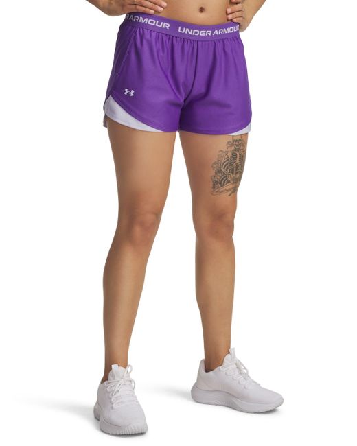 Under Armour Purple Ua Tech Play Up 3" Shorts