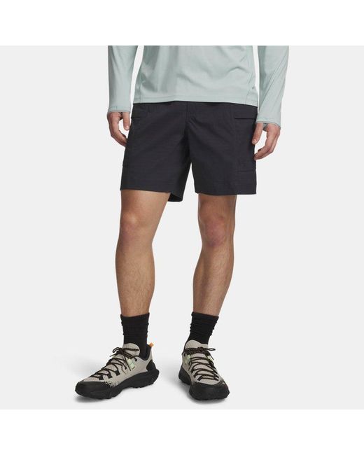 Under Armour Blue Explor Hike Cargo Shorts Anthracite for men