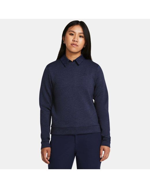 Under Armour Drive Midlayer Damesshirt Met Ronde Hals Midnight Marineblauw Midnight Marineblauw in het Blue