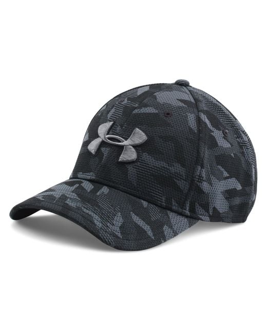 Under Armour Men's Ua Printed Blitzing Stretch Fit Cap in Black for Men