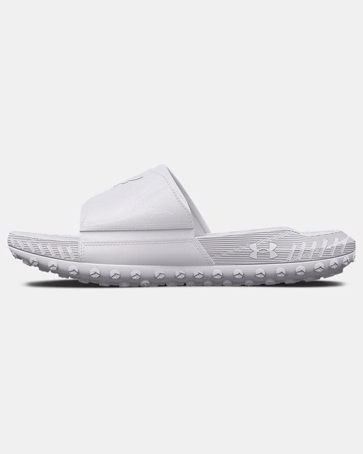 Under Armour Black Project Rock 3 Slides Halo
