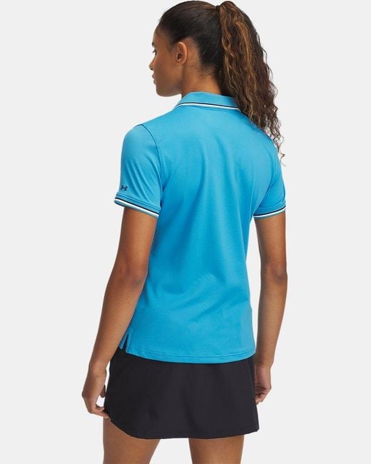 Under Armour Blue Drive Rib Short Sleeve Polo Ether Midnight Midnight