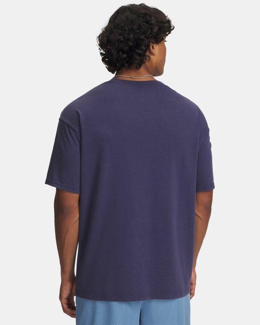Under Armour Blue Athletes Heavyweight Oversized Short Sleeve Washed Smoke for men