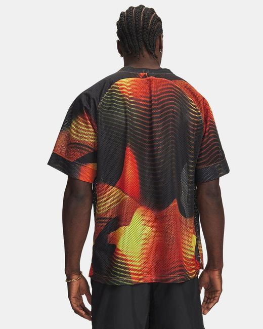 Under Armour Red Icon Mesh Short Sleeve Jersey Flash Light Dark Reflective for men