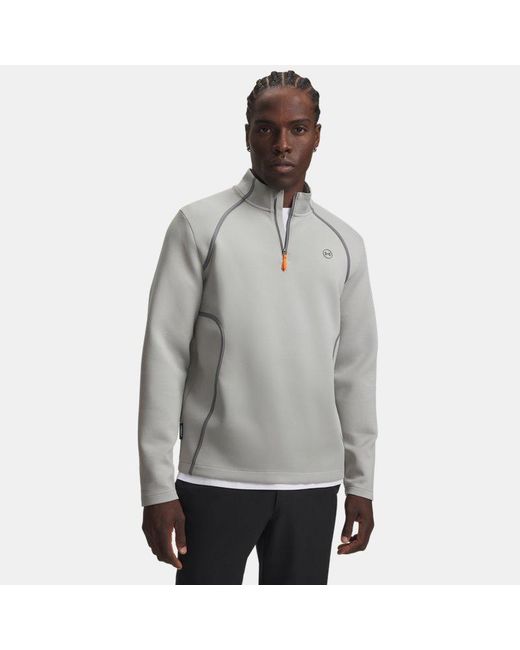 Under Armour Gray Drive Midlayer ¼ Zip Titanium Clay for men