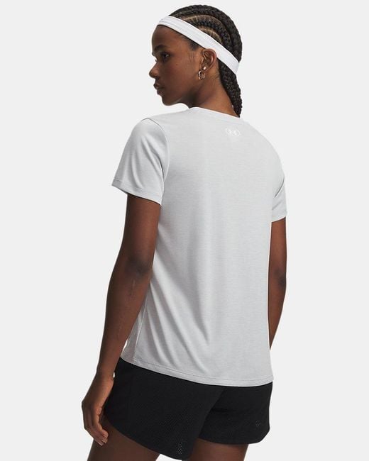 Under Armour Gray Tech Twist V-Neck Short Sleeve Halo