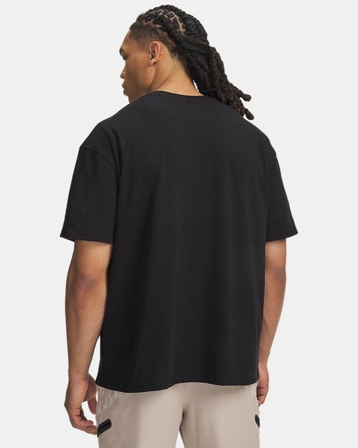 Under Armour Black Ua Heavyweight Metal Logo Short Sleeve for men