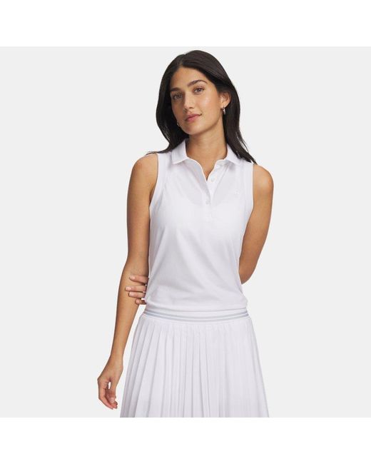 Under Armour White Armourdry Sleeveless Polo