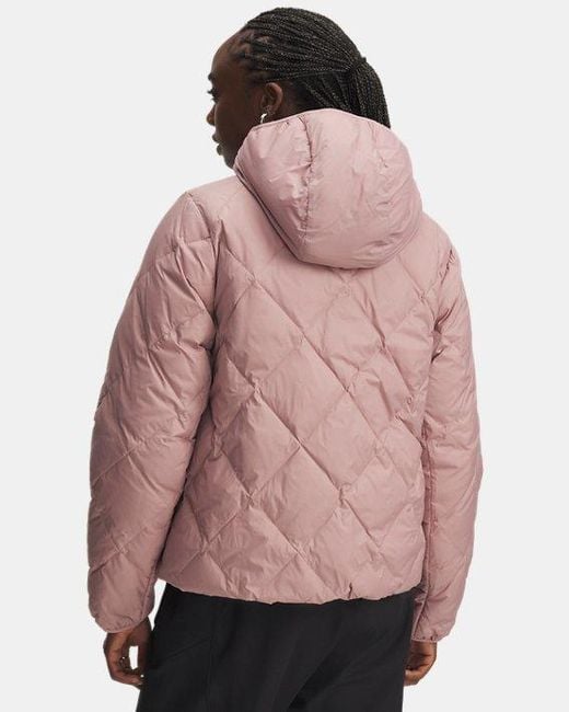Under Armour Damesjack Legend Down Tourmaline Roze Mist in het Pink
