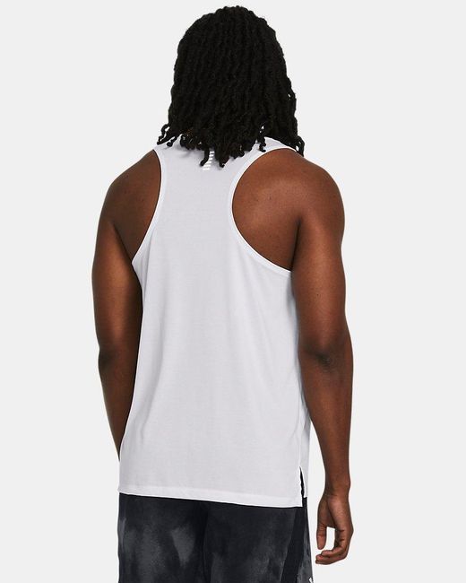 Under Armour White Launch Singlet Reflective for men
