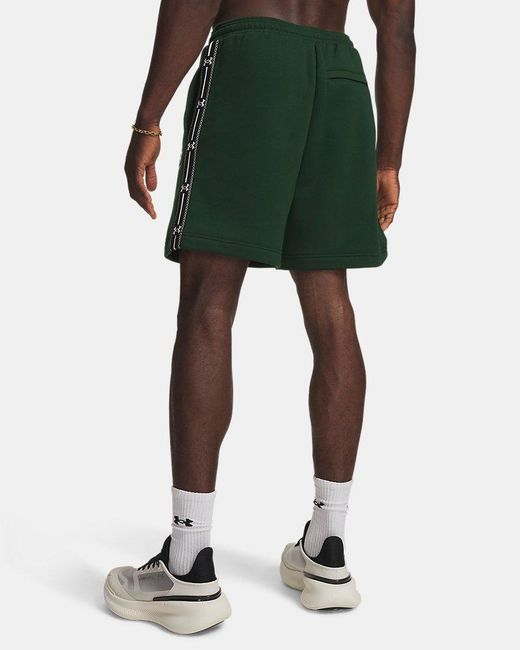 Under Armour Green Ua Icon Fleece Taped Shorts for men