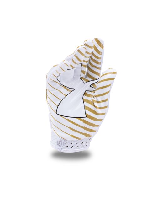 Under Armour Neoprene Men's Ua Spotlight Football Gloves in White/Metallic  Gold (Metallic) for Men | Lyst