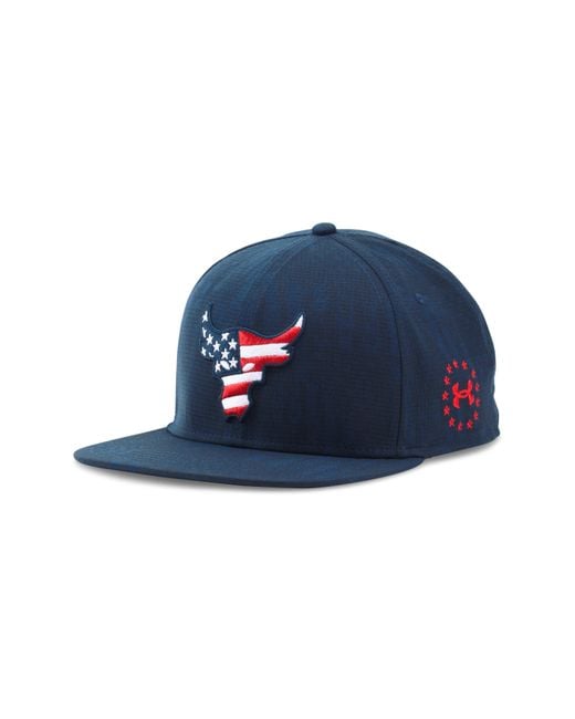 Under Armour Men's Ua X Project Rock Freedom Snapback Cap in Blue