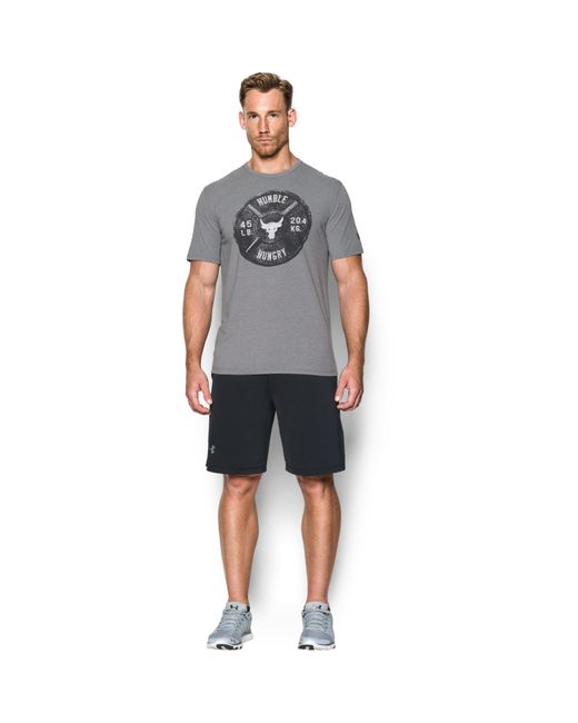 Under Armour Gray Men's Ua X Project Rock Humble Hungry T-shirt for men