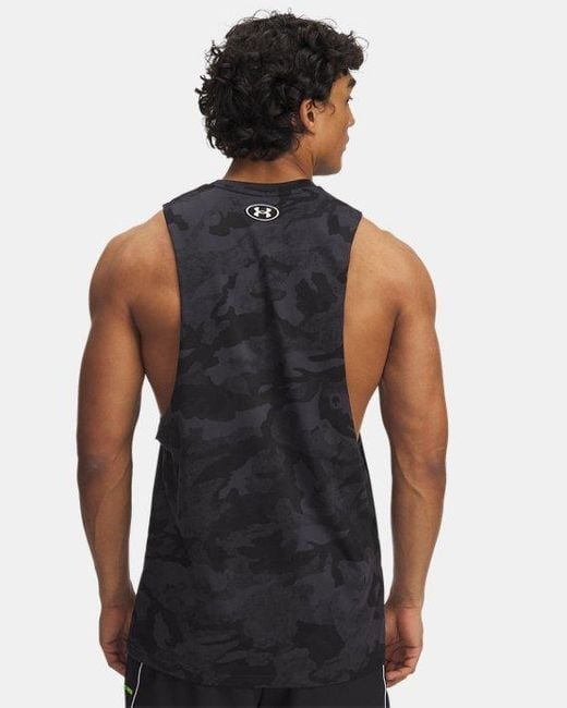 Under Armour Black Project Rock Camo Tank Anthracite Clay for men