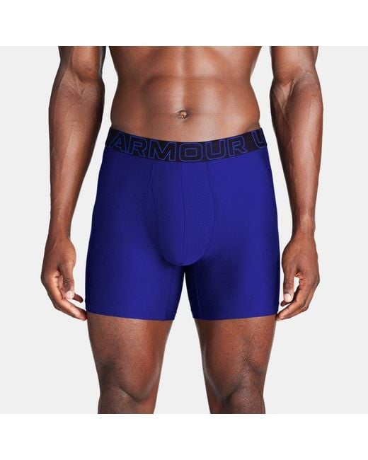 Under Armour Blue Ua Performance Tech 6" 3-pack Boxerjock for men