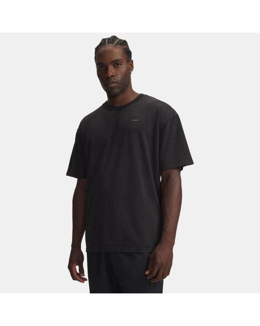 Under Armour Black Ua Heavyweight Wash Oversized Short Sleeve for men