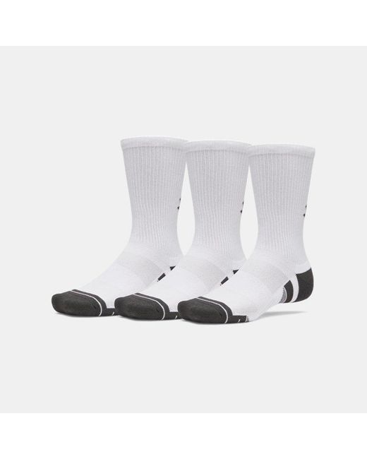 Under Armour White Performance Tech 3-Pack Crew Socks Jet