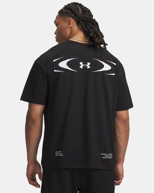 Under Armour Black Ua Heavyweight Echo Logo Oversized Short Sleeve for men