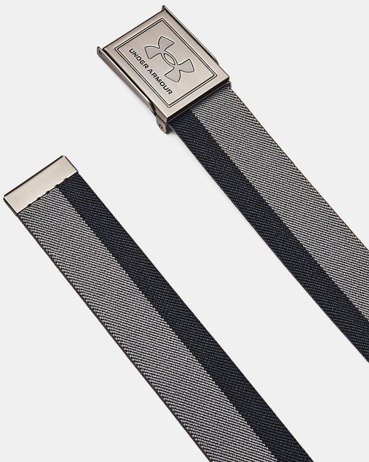 Cintura Drive Stretch Webbing Da Uomo Castlerock Nero Argento di Under Armour in Gray da Uomo
