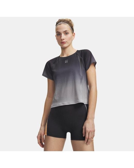 Under Armour Gray Halo Run Short Sleeve Anthracite Reflective