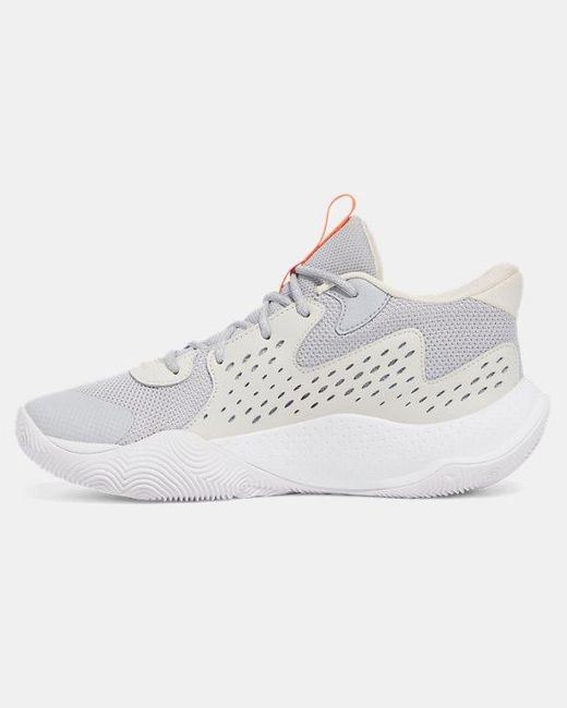 Under Armour Blue Jet '23 Basketballschuhe Mod Ares Rot Weiß