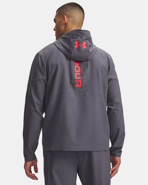 Under Armour Blue Tech Utility Woven Jacket Castlerock Mod Racer for men