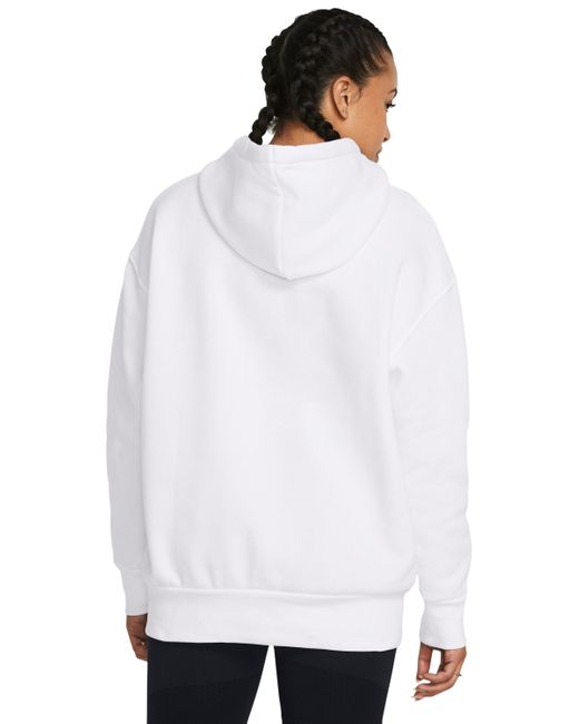 Under Armour White Essential fleece-hoodie mit oversized-schnitt für