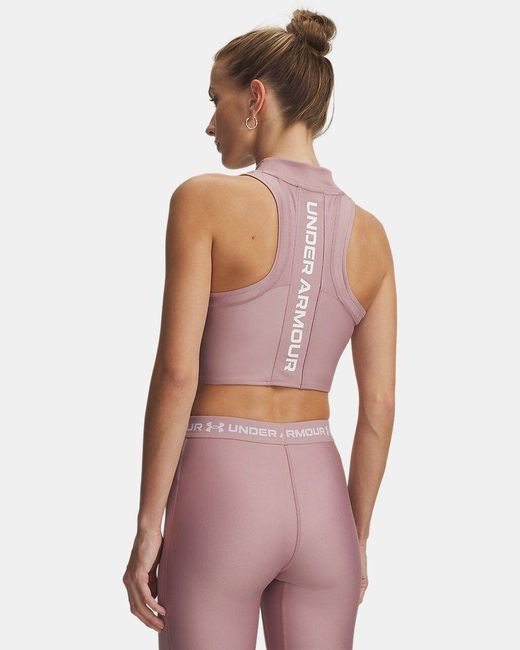 Under Armour Purple Heatgear Rib Tank Tourmaline Tourmaline