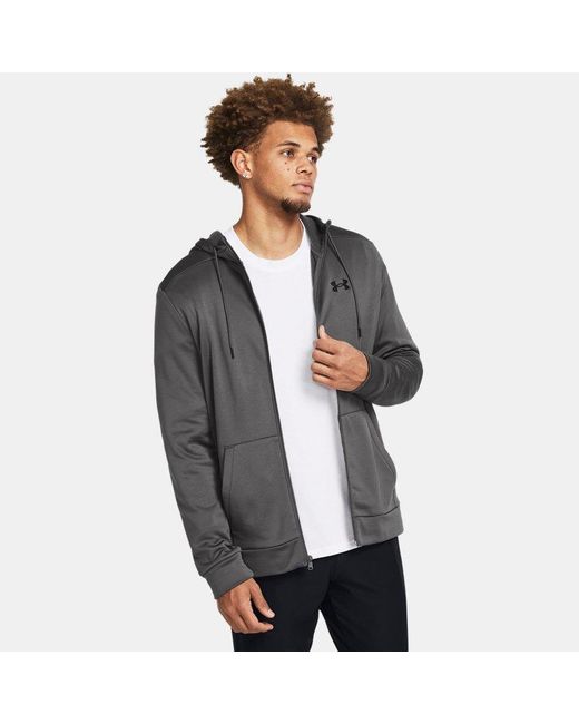 Under Armour Gray Armour Fleece Hoodie Castlerock for men