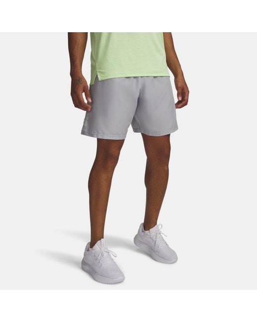 Under Armour Black Tech Woven Wordmark 8.25" Shorts Mod Lumos Lime for men