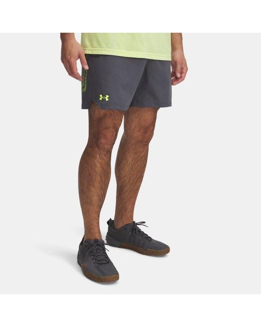 Under Armour Herenshorts Vanish Woven 15 Cm Graphic Castlerock High Vis Geel in het Blue voor heren