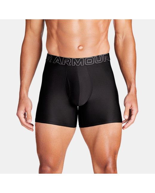 Under Armour Black Performance Tech Solid Boxer Shorts - 6in for men