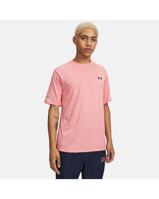 Under Armour Pink Tech Utility Short Sleeve Posh Academy for men