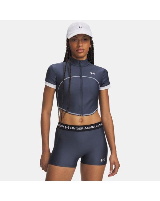 Under Armour Blue Heatgear Short Sleeve Full Zip Downpour