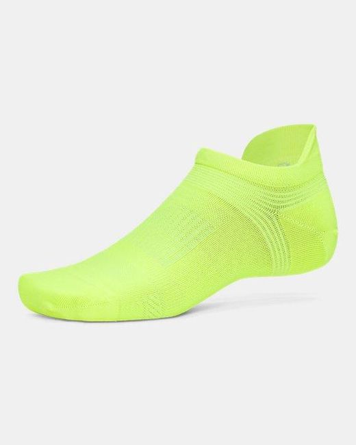 Under Armour Green Velociti Lite No Show Socks High Vis High Vis Reflective