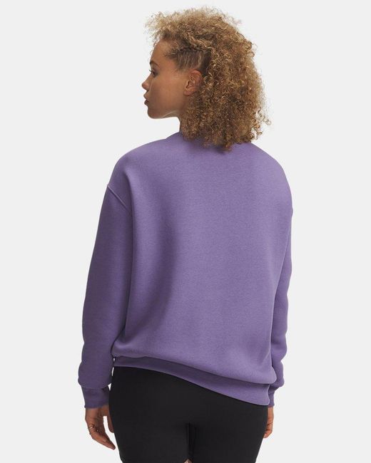 Under Armour Purple Icon Fleece Oversized Crew Luxe