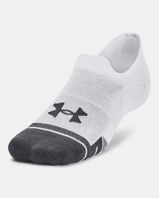 Under Armour White Performance Tech Ultra Low 3-Pack Tab Socks Jet