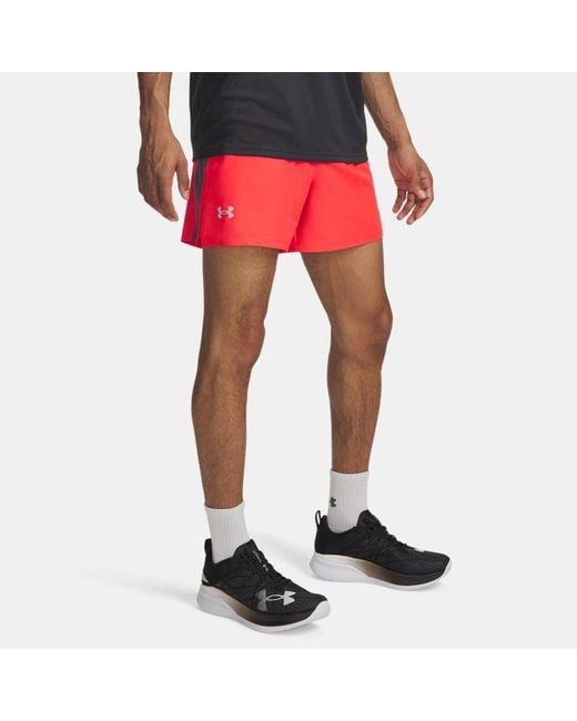 Under Armour Red Launch 5" Shorts Racer Castlerock Reflective for men