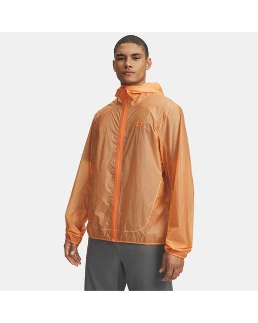 Under Armour Orange Explor Trail Run Rain Jacket Bloc Apollo for men