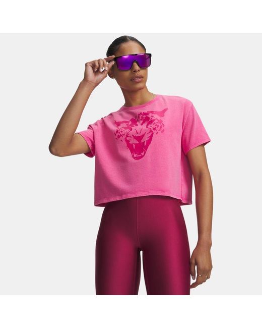 Under Armour Pink Ua Heavyweight City Short Sleeve