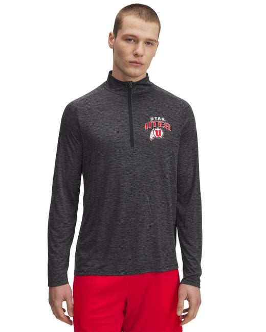 Under Armour Gray Ua Tech Twist Collegiate 1⁄4 Zip for men