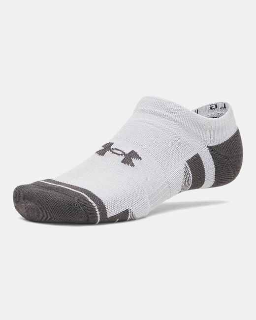 Under Armour Gray Performance Tech 6-Pack No Show Socks Mod Mod Jet