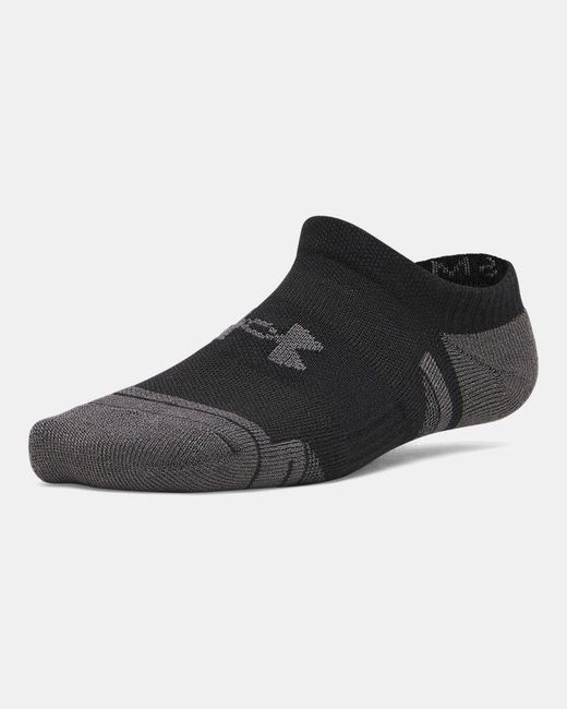 Under Armour Black Performance Tech Kids' 3-Pack No Show Socks Ultimate Ultimate Jet