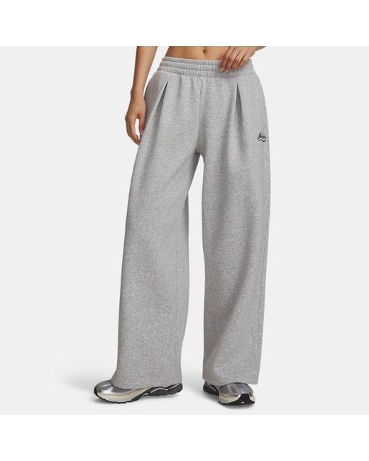 Under Armour Gray Ua Rival Fleece Pleated Varsity Pants