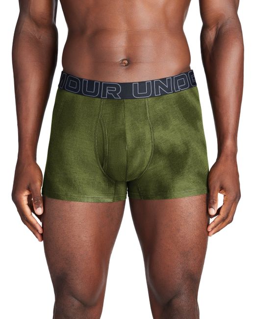 Under Armour Green Performance Cotton 3" 3-pack Printed Boxerjock for men